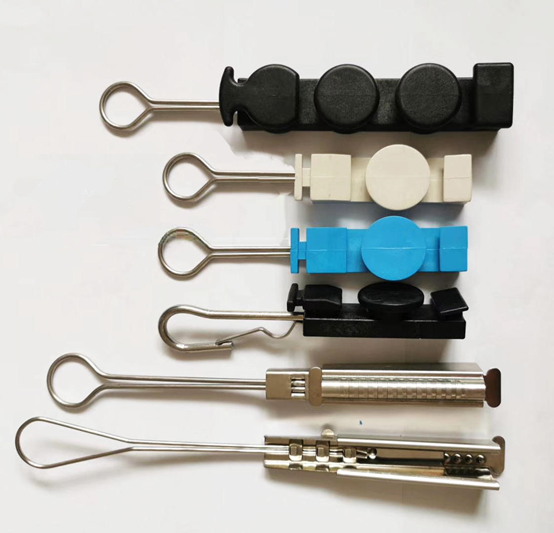 7/16" FTTH Drop Cable Clamp , Optical Fiber Aerial Cable Accessories