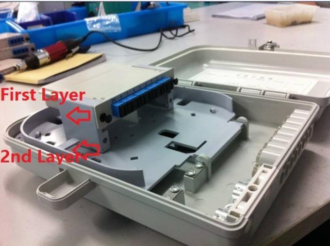 16 Core FTTH Fiber Optic Termination Box With Slot Cassette / Splitter 0